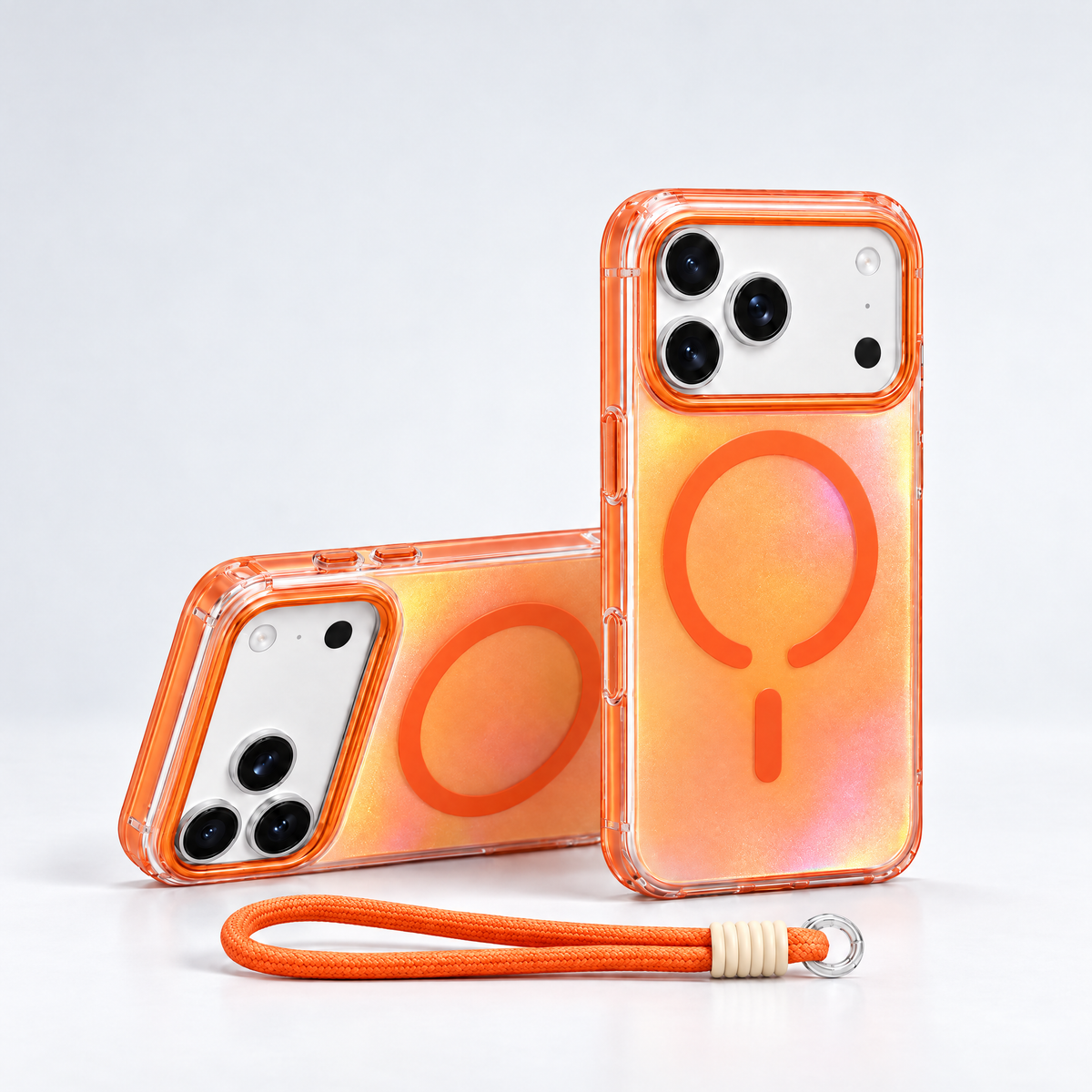 Funda Glamour Iridiscente con Colgante Rivelina™