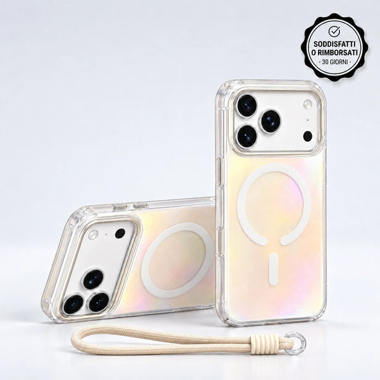 Funda Glamour Iridiscente con Colgante Rivelina™