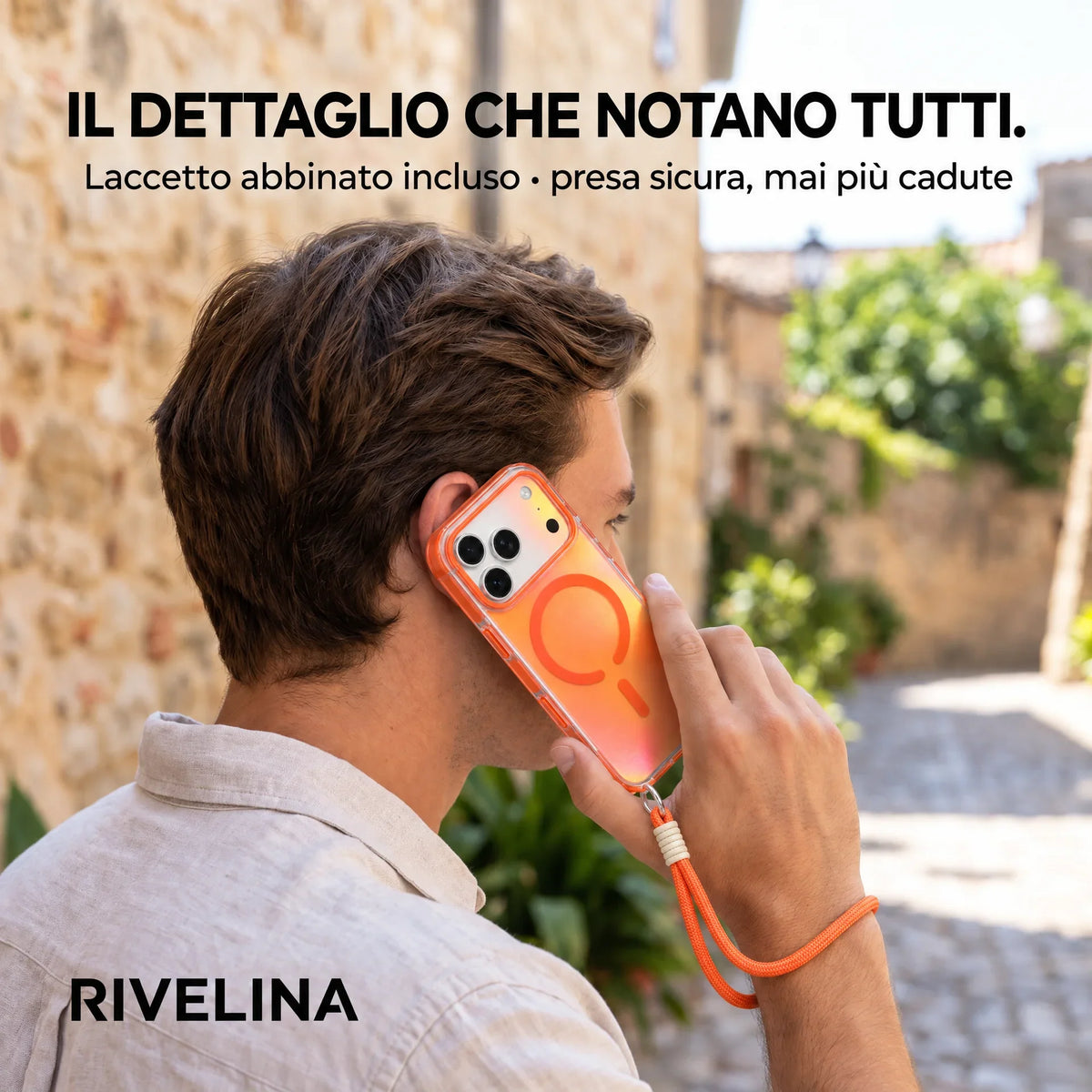 Funda Glamour Iridiscente con Colgante Rivelina™